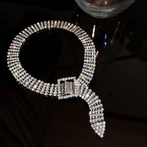 🌟 Silver Rhinestone Choker Necklace
